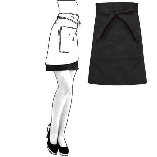 Planet Gates black short / One Size Chef Uniforms Women Dress Restaurant Kitchen Wear Men Clothes Waterproof Oil-proof with Pocket Cafe Waitress Cook Chef Aprons