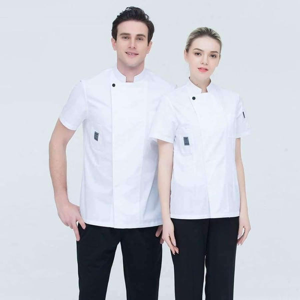 Planet Gates Black Short-sleeve Chef Uniforms Restaurant Hotel Chef Jacket Kitchen Cook Suit Man Woman Kitchen Work Clothes Overalls Blue Red