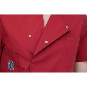 Planet Gates Black Short-sleeve Chef Uniforms Restaurant Hotel Chef Jacket Kitchen Cook Suit Man Woman Kitchen Work Clothes Overalls Blue Red