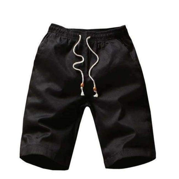 2018 Лятна мода Нови дишащи памучни бермуди Ежедневни мъжки шорти Прави мъжки каки черни къси панталони до коляното 5XL - Черни шорти