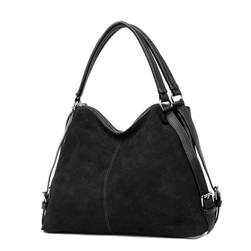 Vintage Nubuck Leather Bags  Larger Totes Women Crossbody Bags All-match Faux Suede Shoulder Bag