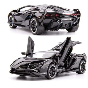 Planet Gates black Sian 1:32 Lamborghinis Sian FKP37 Car Alloy Sports Car Model Diecast Sound Super Racing Lifting Tail Hot Car Wheel For Children Gifts