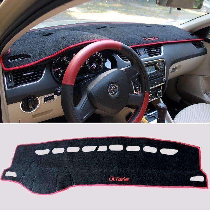 Planet Gates Black side Car Dashboard Cover Mats Avoid Light Pad Instrument Platform Desk Carpets For Skoda Octavia A7 2015 2016 2017 Auto Accessories