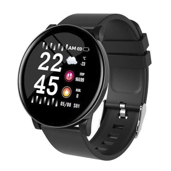 Planet Gates Black Silicone Waterproof Smart Watch For iOS Android Bluetooth Sports Smartwatch Men Women Watches Heart Rate Monitor Blood Pressure
