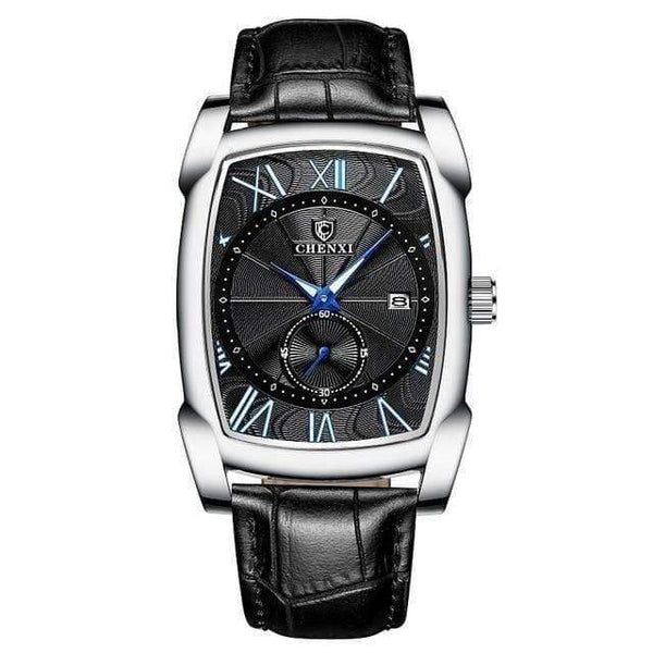 Planet Gates Black Silver Black Men Watches Men's Military Clock Relogio Masculino Brown Leather Wristwatches 2019 New Style Erkek Kol Saati
