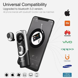 Planet Gates Black Silver / China CAFELE In-Ear Bluetooth Earphone Wireless Earbud Metal Heavy Bass Business Earphone High fidelity Sound Quality for Sports Music