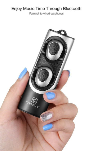 Planet Gates Black Silver / China CAFELE In-Ear Bluetooth Earphone Wireless Earbud Metal Heavy Bass Business Earphone High fidelity Sound Quality for Sports Music