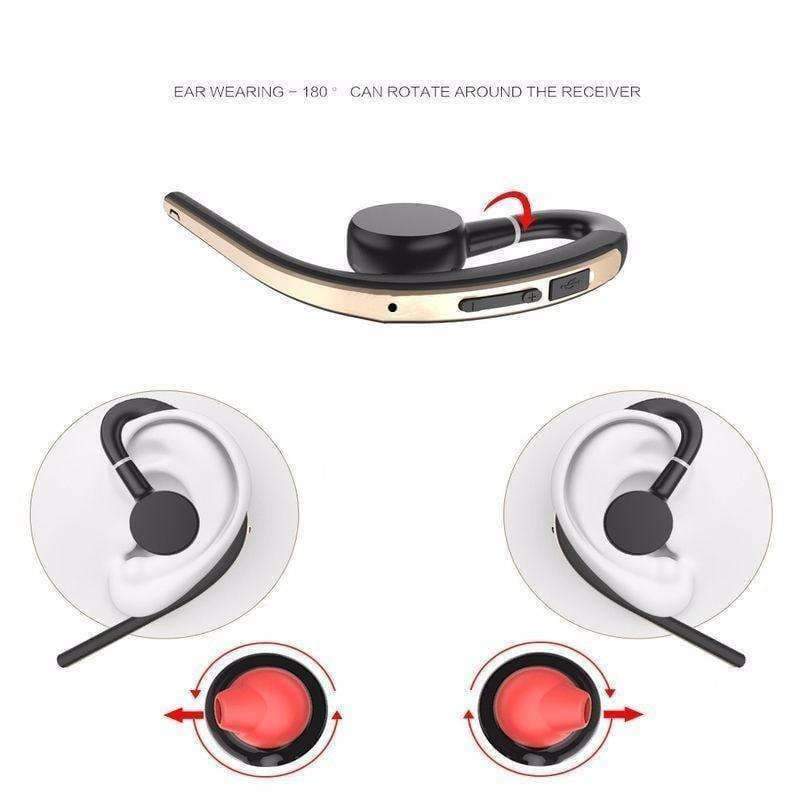 Planet Gates Black Silver Handsfree Business Bluetooth Headphone With Mic Voice Control Wireless Bluetooth Headset For Drive Noise Cancelling