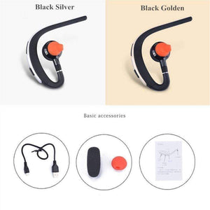 Planet Gates Black Silver Handsfree Business Bluetooth Headphone With Mic Voice Control Wireless Bluetooth Headset For Drive Noise Cancelling