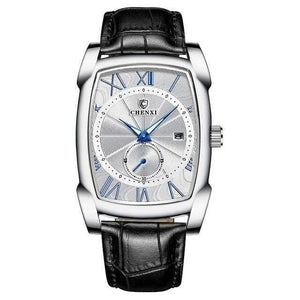 Planet Gates Black Silver White Men Watches Men's Military Clock Relogio Masculino Brown Leather Wristwatches 2019 New Style Erkek Kol Saati