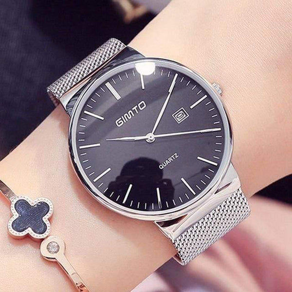 Planet Gates black silver Women Watch Minimalism Simple Stylish Luxury Casual lady Watches Waterproof Dress Wristwatch for Female