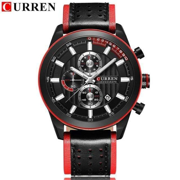 Planet Gates black silver Wristwatches Fashion New Arrival Calendar Casual Men Watches High Quality Leather Strap Chronograph Quartz watch