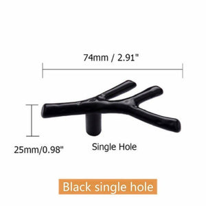 96/128mm Fashion Tree Branch Furniture Handle Drawer Knobs Black Silver Bronze Kitchen Cabinet Handles Door Pulls Hardware