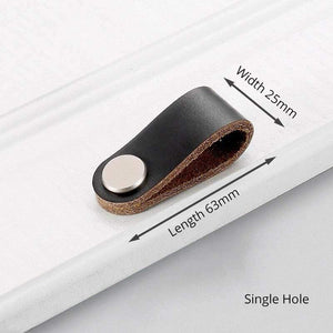 Leather Cabinet Knobs and Handles for Kitchen Cupboard Door Pulls Black Brown Furniture Handle Wardrobe Dresser Knobs