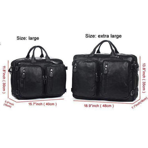 Planet Gates Black Size L Fashion Multi-Function Full Grain Genuine Leather Travel Bag Men's Leather Luggage Travel Bag Duffle Bag Large Tote Weekend Bag