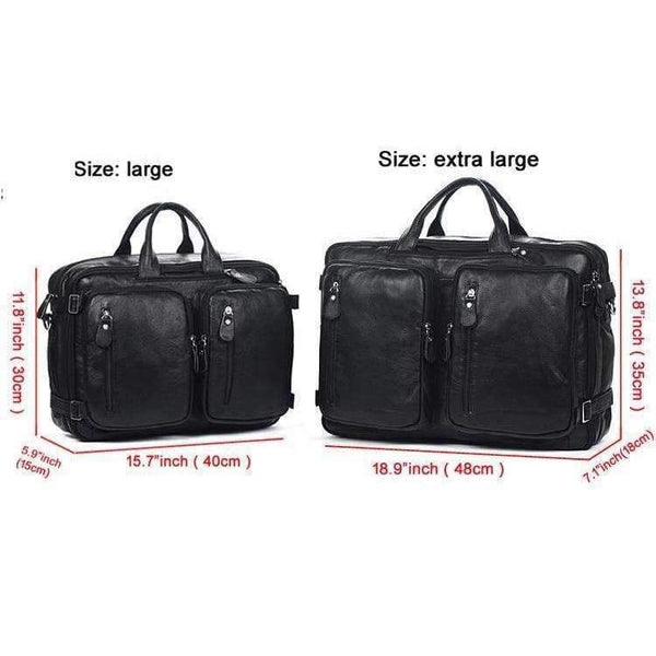 Planet Gates Black Size L Fashion Multi-Function Full Grain Genuine Leather Travel Bag Men's Leather Luggage Travel Bag Duffle Bag Large Tote Weekend Bag