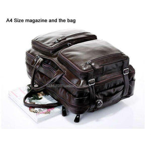 Planet Gates Black Size L Fashion Multi-Function Full Grain Genuine Leather Travel Bag Men's Leather Luggage Travel Bag Duffle Bag Large Tote Weekend Bag