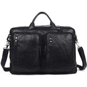 Planet Gates Black Size XL Fashion Multi-Function Full Grain Genuine Leather Travel Bag Men's Leather Luggage Travel Bag Duffle Bag Large Tote Weekend Bag