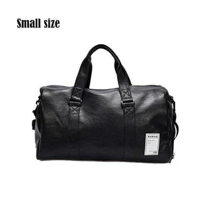 Planet Gates Black (Small) Men Travel Duffle Bags Waterproof Leather Handbags Shoulder Bag For Women Large Capacity Weekend Bag OH301