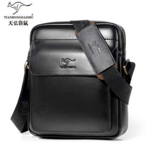Planet Gates Black / small size Leather shoulder Messenger Bag Men's Crossbody male vintage crossbody ipad Laptop briefcase Messenger Bags