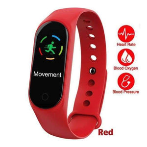 Planet Gates Red Smart Bracelet Color Screen Fitness Tracker IP67 Waterproof Blood Pressure Heart Rate Monitor Smart Band For Android IOS