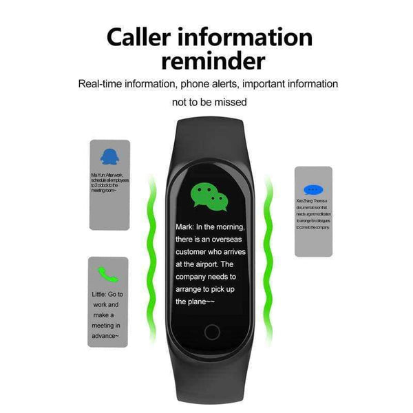 Smart Bracelet Color Screen Fitness Tracker IP67 Waterproof Blood Pressure Heart Rate Monitor Smart Band For Android IOS