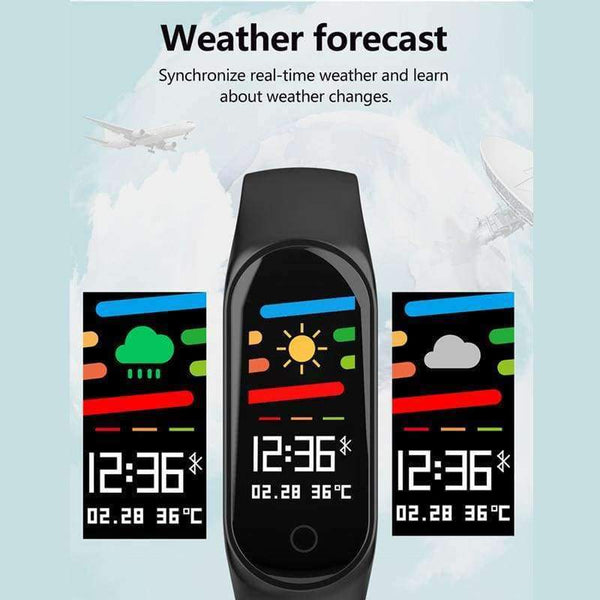 Planet Gates Black Smart Bracelet Color Screen Fitness Tracker IP67 Waterproof Blood Pressure Heart Rate Monitor Smart Band For Android IOS