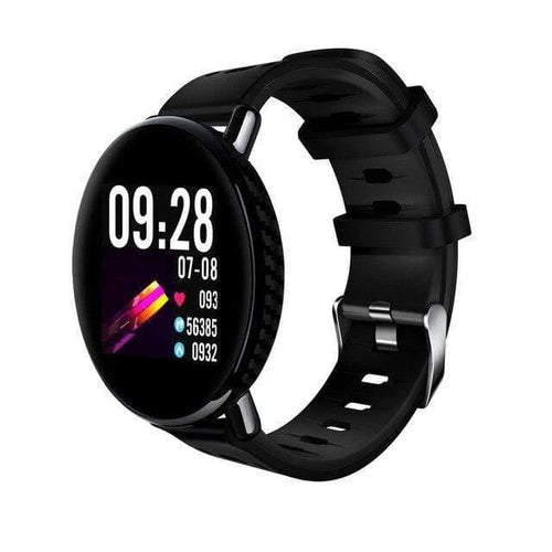 Planet Gates Black Smart Watch IP68 Waterproof Clock Fitness tracker Heart rate monitor Men Women Smartwatch for IOS Android