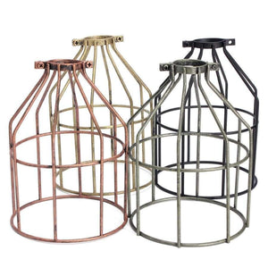 Planet Gates Black Smuxi E27 Vintage Steel Bulb Guard Clamp On Metal Lamp Cage Retro Trouble Light Industrial Lamp Covers Lamp Shades Lanterns