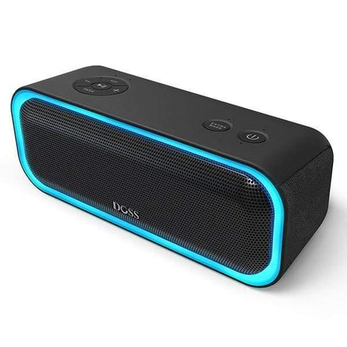 Planet Gates Black SoundBox Pro TWS Wireless Bluetooth Speaker 2*10 Drivers With Flashing LED Light Enhanced Bass Stereo Sound IPX5 Waterproof