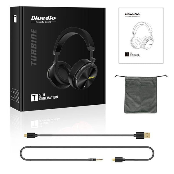 Planet Gates Black / Spain Bluedio T5 Active Noise Cancelling Wireless Bluetooth Headphones Portable Headset with microphone for phones and music
