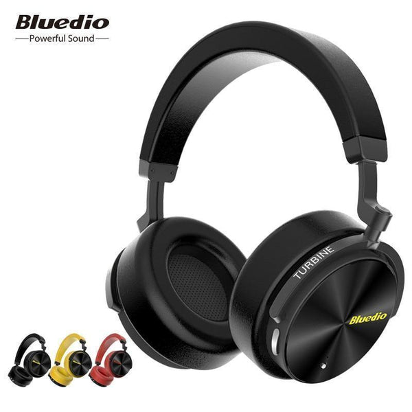 Planet Gates Black / Spain Bluedio T5 Active Noise Cancelling Wireless Bluetooth Headphones Portable Headset with microphone for phones and music