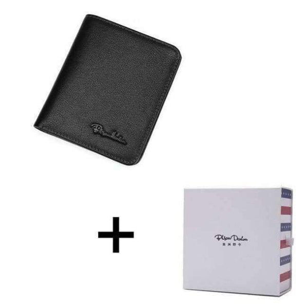 Planet Gates Black stitching Box / China BISON DENIM Black Purse For Men Genuine Leather Men's Wallets Thin Male Wallet Card Holder Cowskin Soft Mini Purses N4429