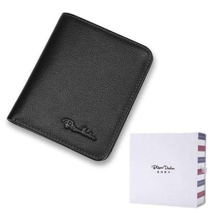 Planet Gates Black stitching box / China Men Wallets Black Genuine Leather Purse For Men Business Card Holder Men's Wallet Mini N4429