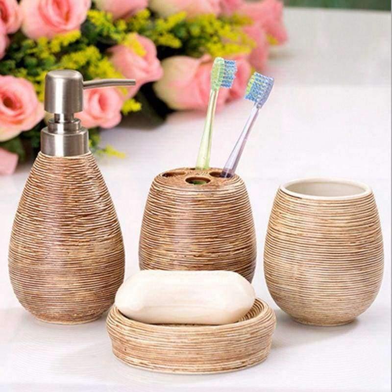 Planet Gates Black Straw pattern bathroom bath gift sets creative home 4pcs/set Home accessories home bath products