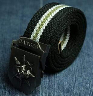 Men's Canvas Belt Skull Metal Tactics Woven Belt Canvas Belt Casual Pants Cool Wild Gift For Men Belts Skull Large Size