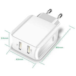 Planet Gates Black Suntaiho Dual USB Port Charger Travel Wall Adapter Smart Mobile Phone Charger for Iphone/Xiaomi/LG/Huawei EU Plug