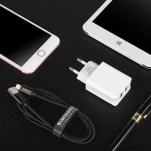 Planet Gates Black Suntaiho Dual USB Port Charger Travel Wall Adapter Smart Mobile Phone Charger for Iphone/Xiaomi/LG/Huawei EU Plug