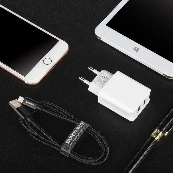 Planet Gates Black Suntaiho Dual USB Port Charger Travel Wall Adapter Smart Mobile Phone Charger for Iphone/Xiaomi/LG/Huawei EU Plug