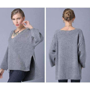 Planet Gates Black Sweaters / One Size Autumn Winter Women Knitted Sweaters Long Sleeve Female Pullovers Casual Loose Khaki Black Plus Size Sexy Sweaters