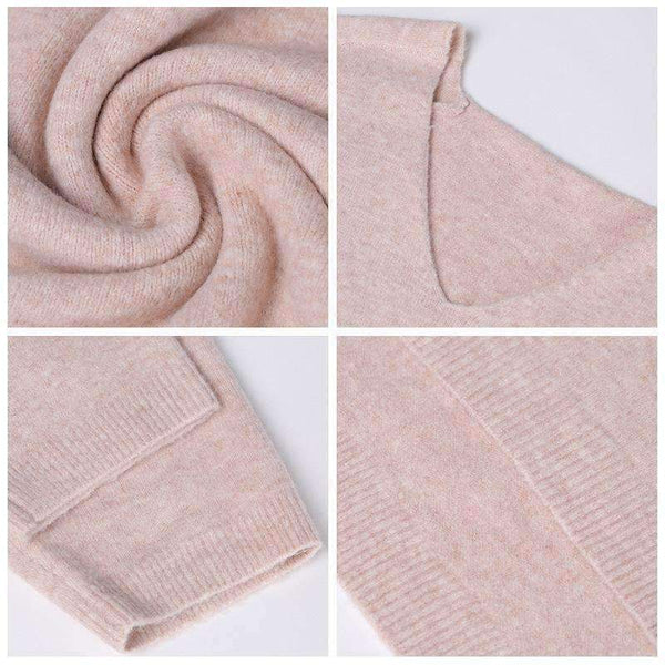 Planet Gates Black Sweaters / One Size Autumn Winter Women Knitted Sweaters Long Sleeve Female Pullovers Casual Loose Khaki Black Plus Size Sexy Sweaters