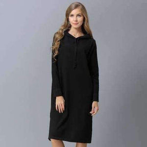 Planet Gates Black Sweaters / One Size Autumn Winter Women Pullovers Sweaters With Cap Long Loose Knitting Black Blue Gray Thin Sweaters Dress Plus Size