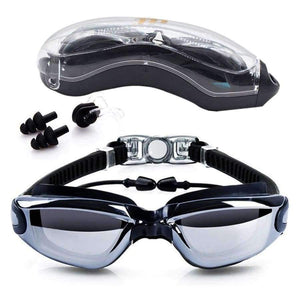 Planet Gates Black Swimming goggles HD Anti-Fog 100% UV Protection Swim Glasses with  Earplugs &Nose clips Case for Adult Kids in Swimming pool