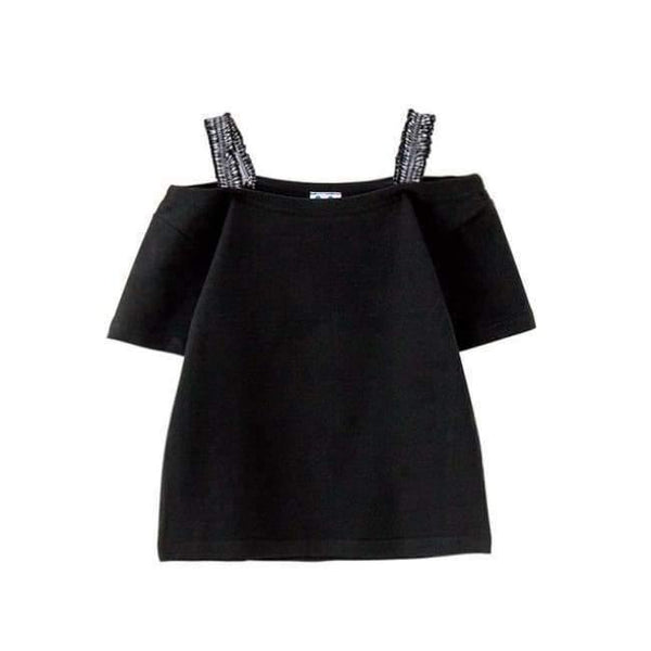 Planet Gates black t shirt / 4T Girls Summer Outfit  Teenage Girls Fashion two pieces Clothing Sets Black Tops + Floral Skirts Size 8 10 12 Girls Clothes