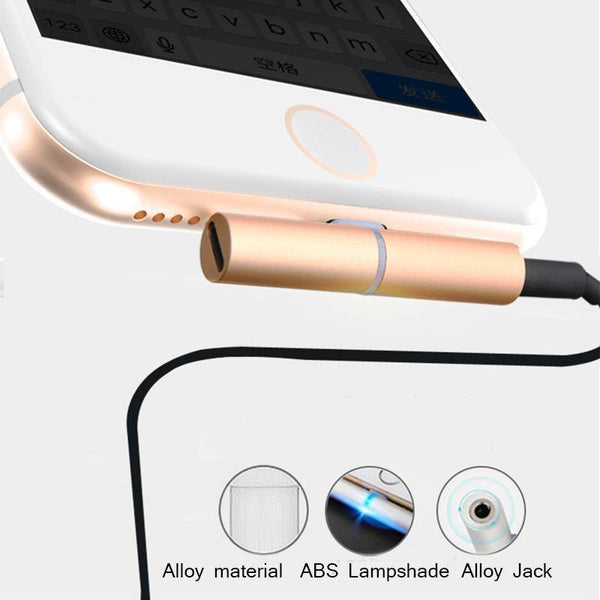 Planet Gates Black T type dual adapter to 3.5mm Jack Earphones Headphone Aux Audio Adapter Converter for Apple iPhone 8 / 7 / 7 Plus IOS 11
