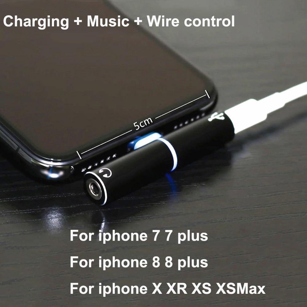 Planet Gates Black T type dual adapter to 3.5mm Jack Earphones Headphone Aux Audio Adapter Converter for Apple iPhone 8 / 7 / 7 Plus IOS 11