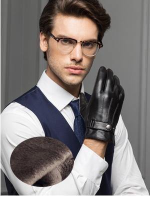 Planet Gates black thick / M Spring/Winter Real Leather Short Thin/Thick Black/Brown Touched Screen Glove Man Gym Luvas Car Driving Mittens