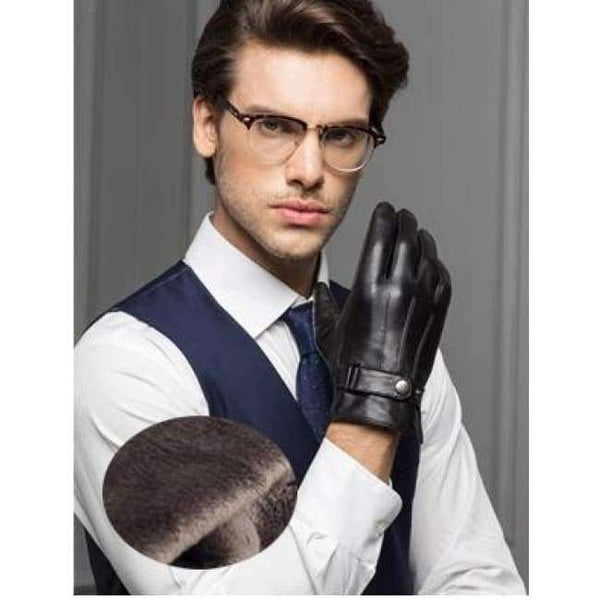 Planet Gates black thick / S YY 8597 Male 2018 Spring/Winter Real Leather Short Thin/Thick Black/Brown Touched Screen Glove Man Gym Luvas Car Driving Mittens