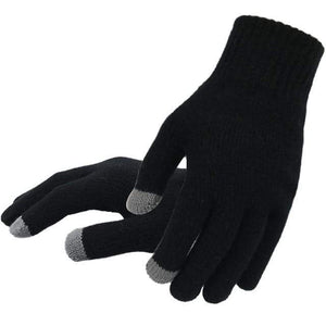 Planet Gates Black-Thin / One Size Winter Autumn Men Knitted Gloves Touch Screen High Quality Male Thicken Warm Wool Cashmere Solid Gloves Men Mitten Business