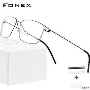 Planet Gates Black Titanium Alloy Glasses Frame Men Prescription Eyeglasses New Women Myopia Optical Korean Morten Screwless Eyewear 98624